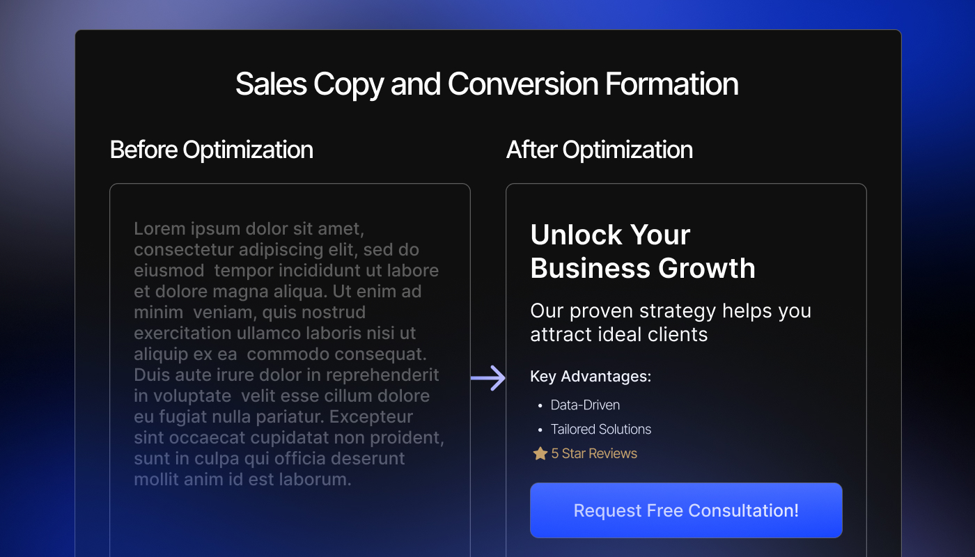 Copy & Content Transformation illustration